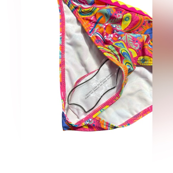 FALAINETEE Womens colorful string side  tie High Waisted Triangle Bikini Set NWT - Picture 7 of 9